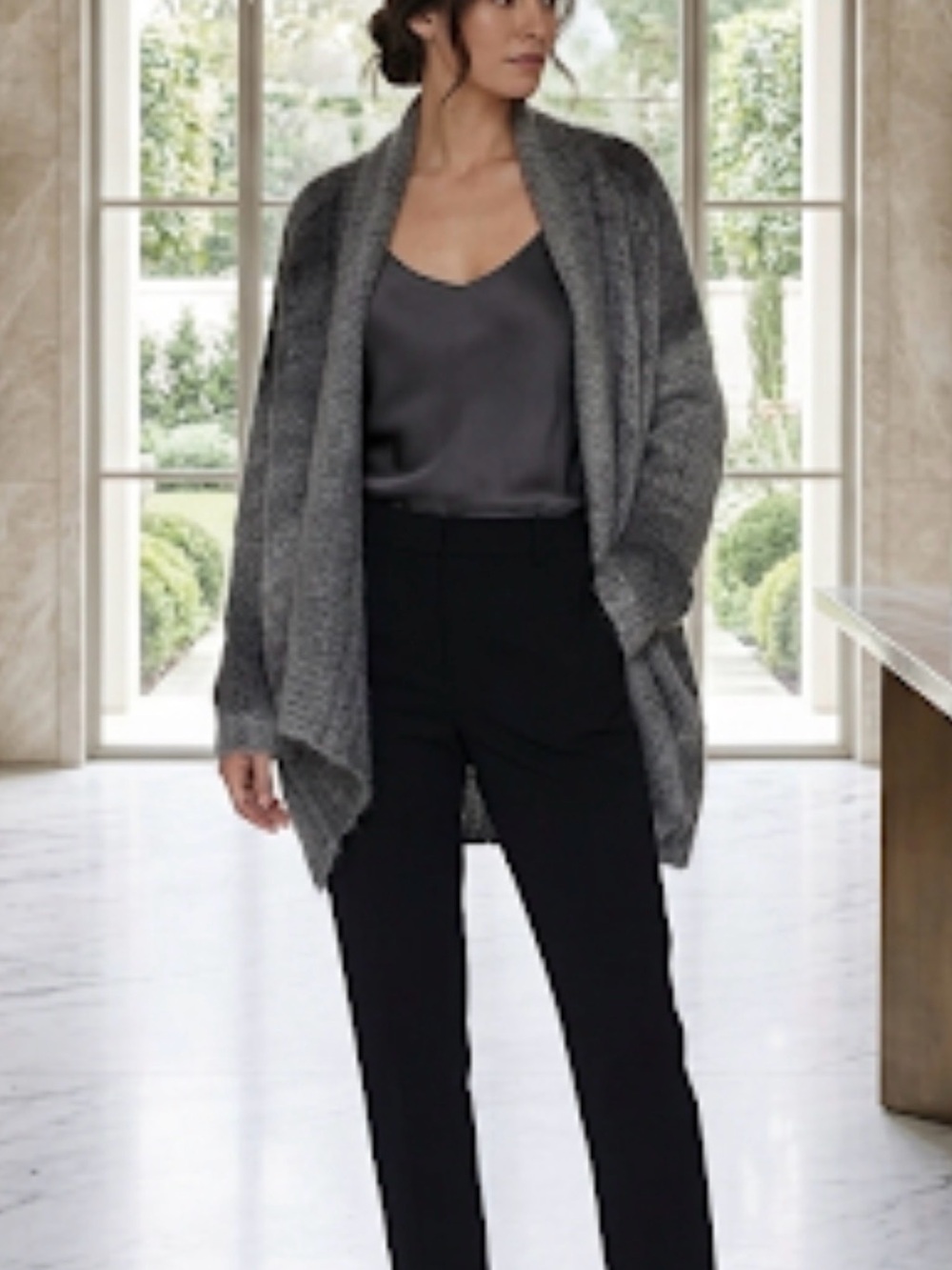 Eileen Fisher Oversized Italian Wool Mohair Cardigan sz M oversized
